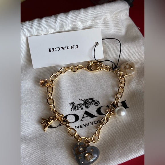 COACH Bracelet,Coach Gold and Gray Charm Bracelet - Picture 14 of 14